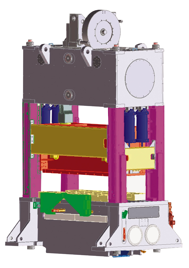 Overview of a 315 t press with central gear box