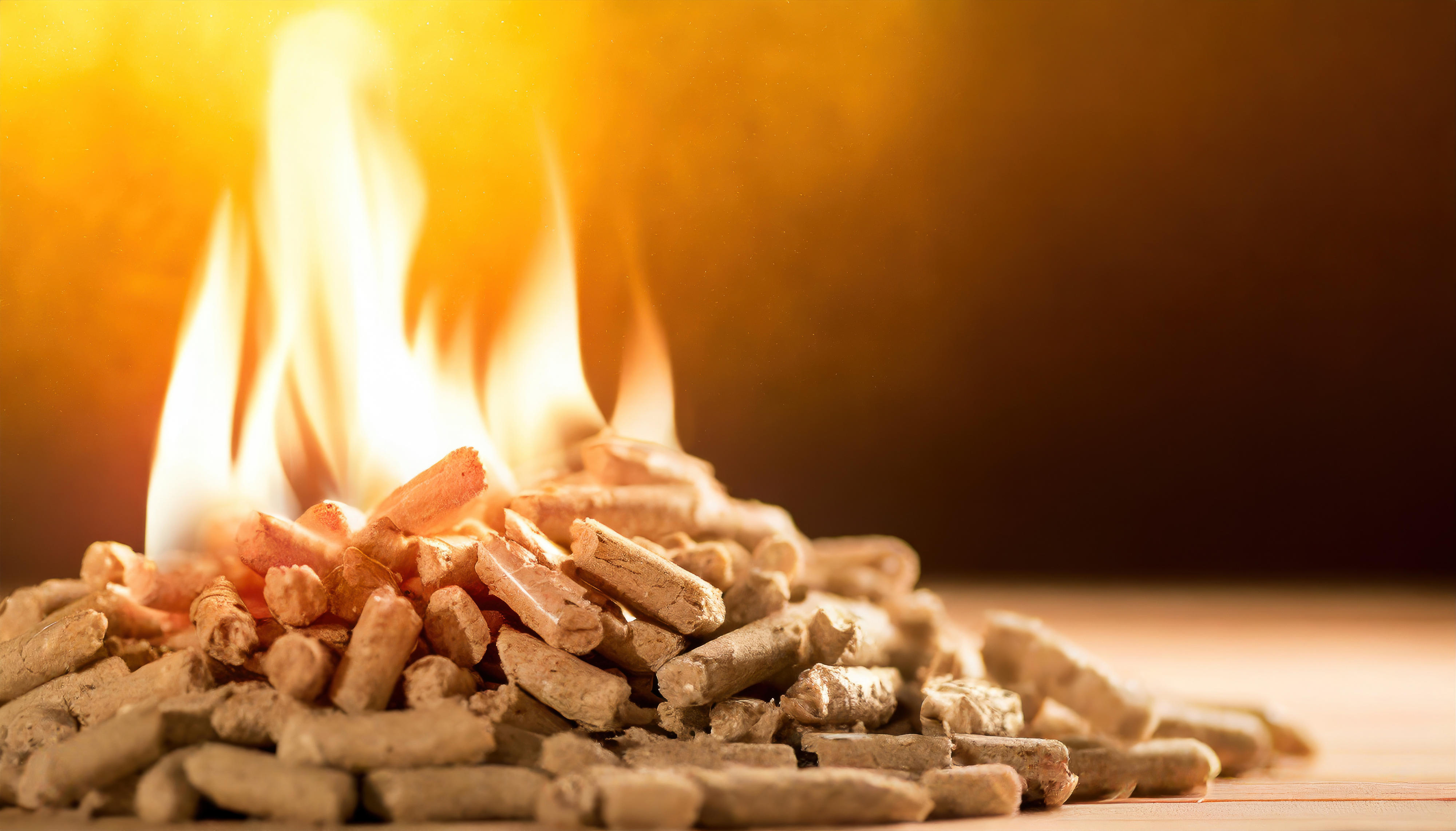 Biomass Pellets on Fire