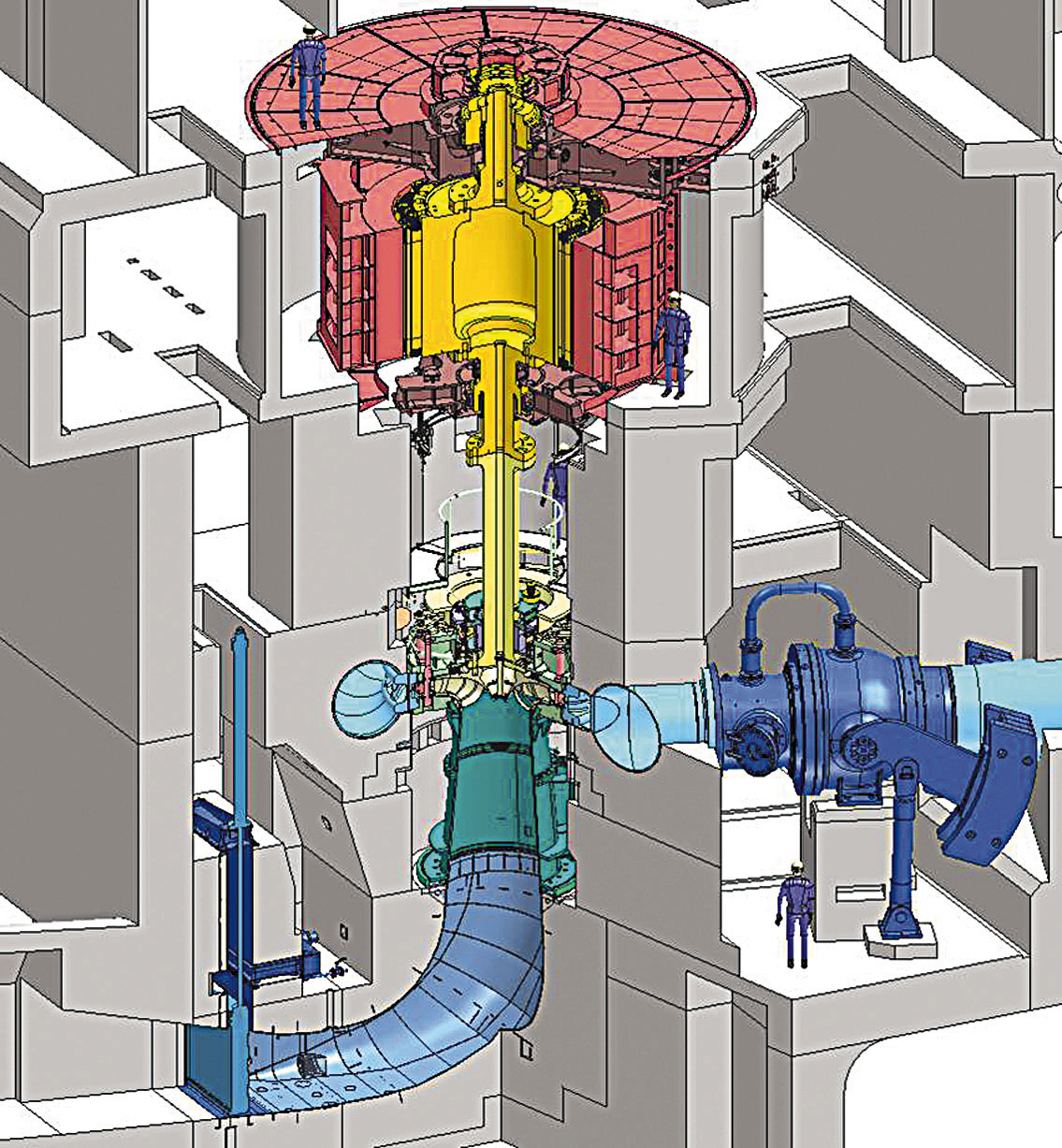 Schematic model of the turbine and mechanical components.