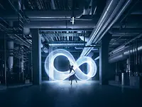 key visual image, ballerina dancing inside a infinity symbol