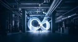 key visual image, ballerina dancing inside a infinity symbol