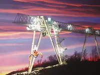 LogPorter crane against night sky