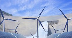 Hybrid solution - wind energy, solar energy and power storage