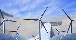 Hybrid solution - wind energy, solar energy and power storage