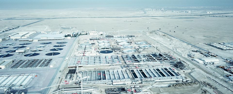Sludge drying at Jebel Ali Sewage Treatment Plant Dubai, United Arab  Emirates