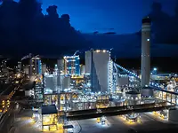 Lime kiln with LimeFlash-H system at night