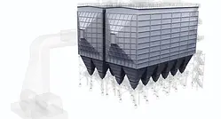 ESP Electrostatic Precipitator 3D white-computer generated image