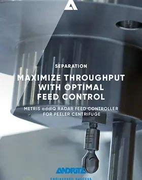 Radar feed controller for peeler centrifuges 
