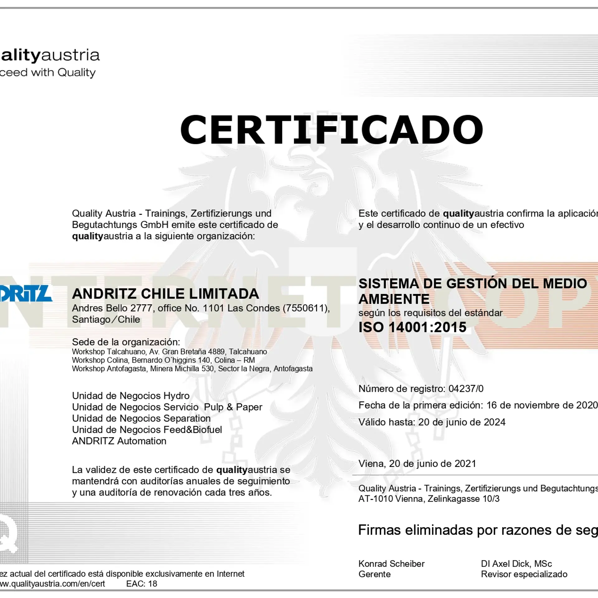picture_certificate_IMS-14001-2015-andritz-chile_group