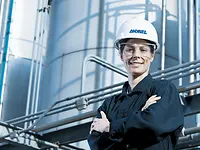 Woman with security equipment