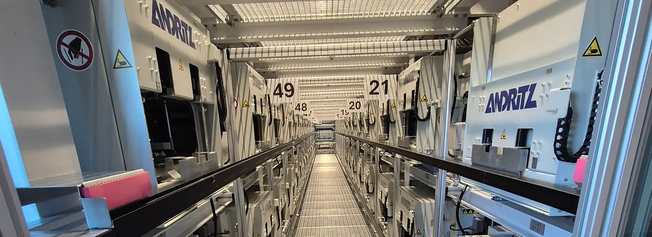 Detailed view into a Lithium Ion Battery Formation Line 