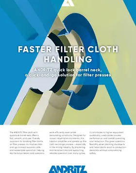 ANDRITZ quick lock barrel neck, a click-and-go solution for filter presses